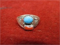 Size 8 Sterling silver ring w/stones.