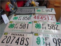 Indiana automobile license plates.