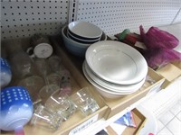 Dishes & assorted glassware.