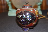 Antique Chinese Cloisonne Ginger Jar 5" Tall