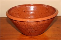 Redware Bowl Signed Watters? 2000  10" Diameter