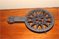 Cast Iron Trivet Hot Plate Marked JZH