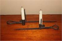 2 Wrought Iron Sticking Tommy Miners Candle