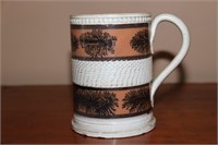 Mochaware Mug With Seaweed Decoration (has wear