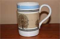 Mochaware Mug With Mocha Trees Has Blue and Beige