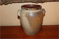 Ovoid Shaped Stoneware Pottery Crock with Ears 11