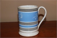 Mochaware Mug With Blue and Black Bands