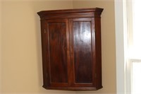 Walnut Wall Hanging Corner Cabinet