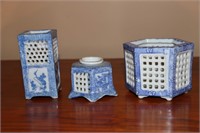 3 Chinoiserie Incense Burners