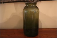 Early Freeblown Antique Green Glass Utility or