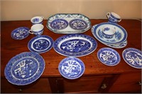 Glass Lot including Platters, Bowl, Plates,