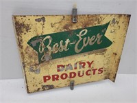 Best-Ever Dairy Products Sign 2 Sided 14x11"