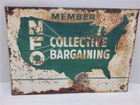 NFO Farmers Embossed Metal Sign 20x14"