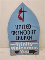 United methodist metal church sign 24X40 inch
