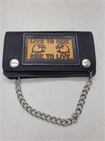 Live to ride wallet with chain