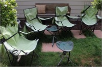 4 Folding Campe Chairs & 2 Side Chairs