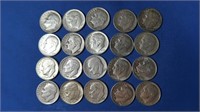 20 Roosevelt Dimes-90% Silver