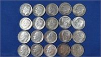 20 Roosevelt Dimes-90% Silver