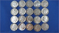 20 Roosevelt Dimes-90% Silver