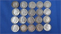 20 Roosevelt Dimes-90% Silver