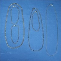 3 18" Sterling Chains,3-7" Sterling Bracelets-14gr