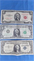 1957 Silver Certificates, 1953 Red Seal $2 Bill,
