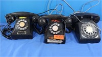 3 Vintage Rotary Dial Phones