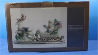 NIB Reindeer pulling a Sleigh, Ceramic Table Pc