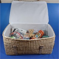 Wicker Basket w/Large Assortment of Toys