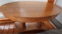 Heavy Oak Oval Table w/Drawer-48x30x29"