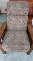 Recliner Chair w/Wood Arm Rests-33"34"x41"H