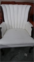White Wooden Chair w/Soft Cushioning 28x22x39"