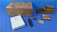 Wooden Box w/Wooden Noah's Ark & more