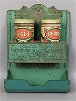 Vintage Salt & Pepper Wall Pocket Advertisement