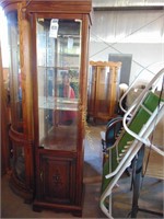SMALL CURIO CABINET WITH GLASS SHELVES