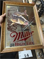 MILLER HIGH LIFE FISH MIRROR/ADVERTISEMTN