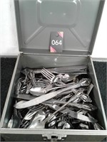Metal box full of very nice matching silverware