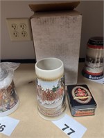 BUDWEISER STEIN AND PLAYING CARDS SET