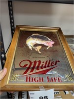 MILLER HIGH LIFE FISH MIRROR/ADVERTISEMENT