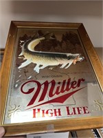 MILLER HIGH LIFE FISH MIRROR/ADVERTISEMENT