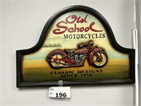 OLD SCHOOL MOTORCYCLES SIGN/DECOR