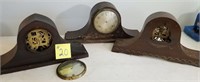 3 Antique Clocks for parts, pieces or repair