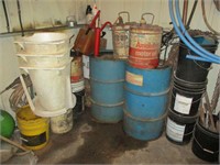 Lot of Oil Cans and Used Oil