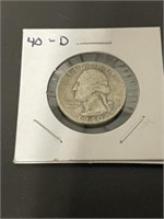 1940 D WASHINGTON QUARTER