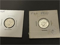PAIR OF 1964 ROOSEVELT DIMES