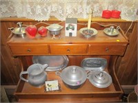Lot of Pewter Items and Contents Shown in Photo