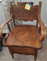 Antique Oak Potty Chair