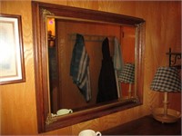 Wood Framed Wall Hanging Mirror