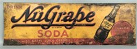 Drink NuGrape Soda Embossed Tin Sign