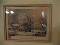 Currier & Ives "Winter in the Country" Print